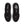 Black running shoes with white accents on a white background.
