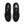 Black running shoes with white accents on a white background.