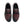 Maroon and black athletic shoe with white sole on a white background