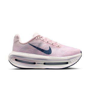 Pink Nike running shoe on a white background
