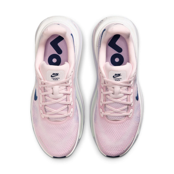 Pink running shoes with a visible brand logo on a white background