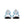 White  and blue mens Nike running shoes with blue accents and Nike logo on a white background