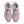 Pair of pink running shoes with visible brand logo on a white background