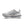 The medial side of a light grey nike shoe with a small swoosh near the heel.