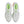 White running shoe with colorful sole on a white background