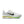 White running shoe with colorful sole on a white background