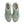 Pair of light gray and teal sneakers on a white background.