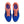 Multicolored running shoe with gradient design on a white background