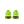 Pair of bright green running shoes on a white background
