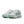 White and green running shoes with Nike logo on a white background