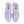 Pair of white and purple running shoes on a white background.
