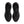 Black athletic shoes on a white background that is looking down at both pair.