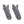 Pair of gray socks with white accents on a white background