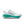 White and teal running shoe with 'ZoomX' on a white background.