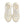 Pair of cream-colored sneakers with white laces on a white background