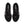 Black running shoes with white laces and accents on a white background