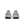Pair of gray running shoes with visible brand logo on a white background