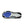 Close-up of a shoe sole with blue and black design on a white background
