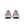 Pair of pink and white running shoes on a white background