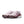 Pair of pink and brown athletic shoes with Nike logo on a white background
