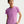 A woman wearing a light purple Nike athletic t-shirt with a small green swoosh logo on the chest, photographed against a light gray studio background.