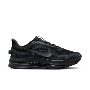 Black and camo Nike men's sneaker with a prominent brand logo on a white background.