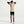 Person wearing a white tank top and black shorts on a light gray background