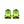 Green and black athletic shoes on a white background