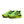Bright green running shoes with black accents on a white background.
