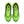 Pair of neon green sneakers with black accents on a white background