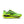 Bright green running shoe with black accents on a white background
