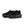 Pair of black sneakers with gray accents and a camo printed midsole  on a white background.