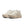 Pair of beige and white running shoes on a white background.