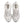 White sneakers with brand logos on a white background