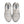 White running shoes with black soles on a white background