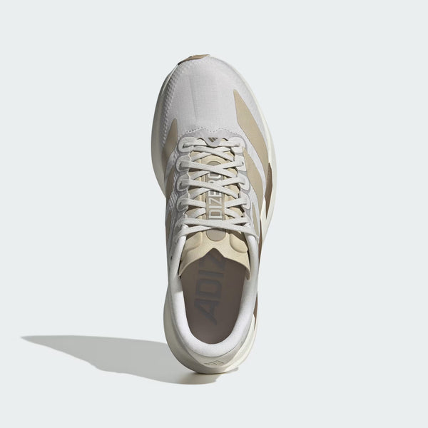 A women's adidas running shoe called the EVo SL from a top down view.