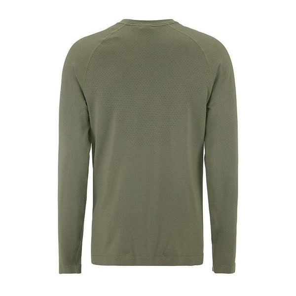 Green long-sleeve shirt on a white background