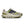On gray and green sneaker with brand logo on a white background.