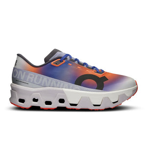Multicolored running shoe with visible branding on a white background.