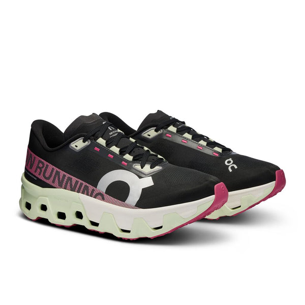 This pair of men's running shoes have 2 giant logos on the lateral sides of the shoes.