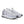 Pair of gray and white athletic shoes on a white background