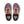 The laces on this On running shoe are orange and the upper is a mauve colorway.