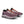 A pair of women's running shoes with orange laces and a black tongue.