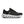 Black women's On running shoe with white sole on a white background.