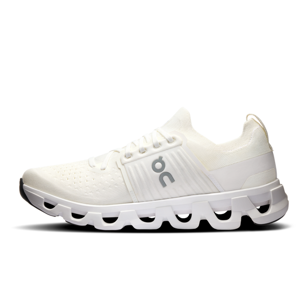 The medial side of this shoe has the On logo right in the middle.