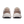 Pair of beige and white sneakers on a white background