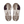 Outsole view of a pair of On shoes with a white sole and brown soles.