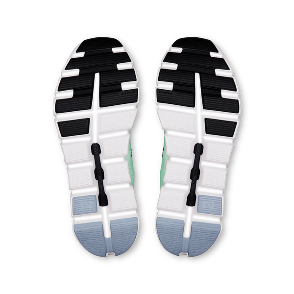 The outsole of the Cloud Push 6 is black, white and a teal color near the heel.