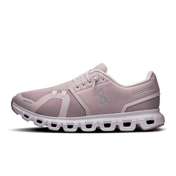 The medial side of this casual On shoe has a mauve colorway.