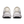 White athletic shoes with a black sole on a white background